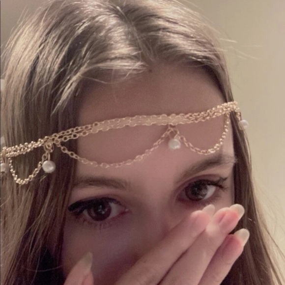 Faux Pearl Decor Chain Hair Band - Picture 3 of 12